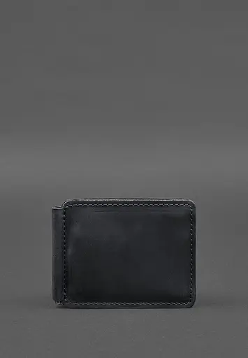 Кожаный портмоне 13.0 зажим Черный Crazy Horse - фото 2