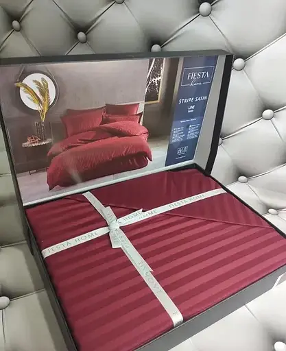 Постільна білизна Line Bordo Сатин-Stripe Fiesta pbe0052024 - фото 1