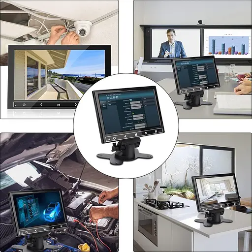 Монитор видеонаблюдения AISHICHEN 7 дюймов, мини-монитор 1024X600, 60 Гц, встроенные динамики - фото 3