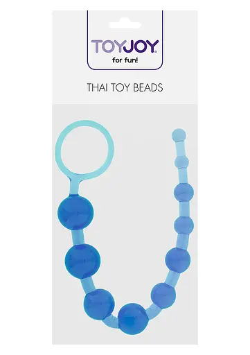Анальний ланцюжок Toy Joy Thai Toy Beads 25 см (блакитний) - фото 3