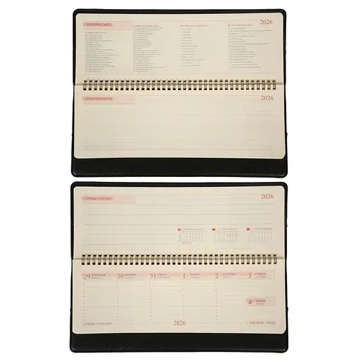 Планинг еженедельник настольный 34 х 13 см Leo Planner датированный 2026 Credo черный 128 страниц (252679) - фото 7