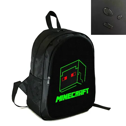 Рюкзак міський/шкільний 38×28см з принтом Minecraft Кріпер дитячий, підлітковий, спортивний (4170)