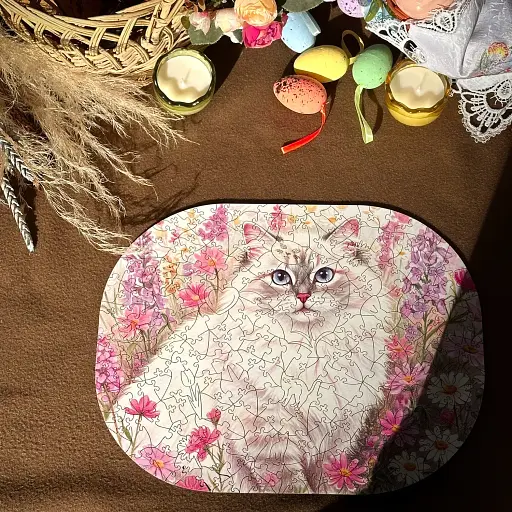 Деревянный фигурный пазл Голубоглазая Панна, А3, Деревянная коробка 200 элементов - фото 6