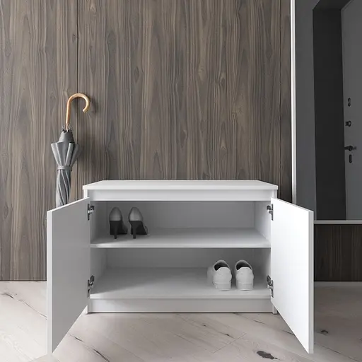 Тумба для взуття Vays R-20 Білий, без ручок, ЛДСП, 80×40×53 см - для передпокою, коридору - фото 2