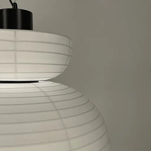 Люстра у чорному корпусі з білим абажуром Ø 50 см | Арт. PL 053-500 | Line F - фото 6