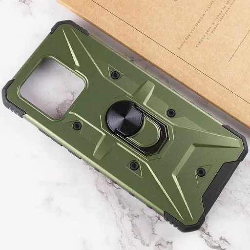 Ударостійкий чохол Pathfinder Ring для Xiaomi Redmi 10C / Poco C40 Зелений / Army Green - фото 4