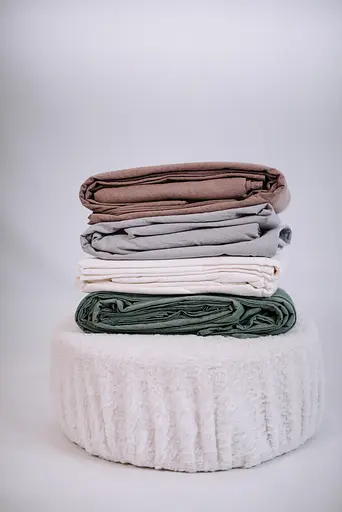 Комплект постельного белья LUXURY Washed из вареного хлопка серый Gray - двуспальный - фото 3