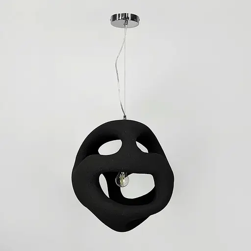 Гіпсовий світильник у чорному кольрі Ø 50 см | Арт. MJ34-450*500 BK | Line F - фото 7