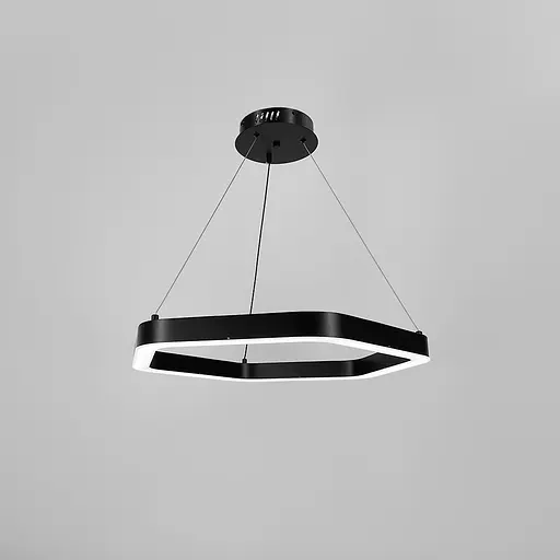 Підвісна світлодіодна люстра в стильному чорному металевому корпусі | Арт. F 058-600 BK | Line F - фото 5