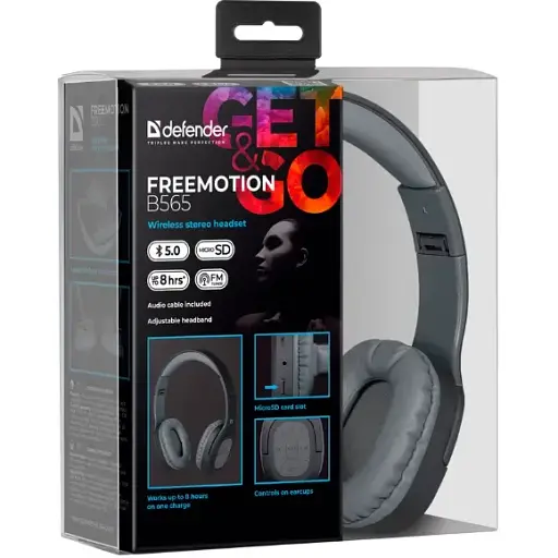 Гарнитура Defender FreeMotion B565 Bluetooth Gray (63565) (6918548) - фото 6