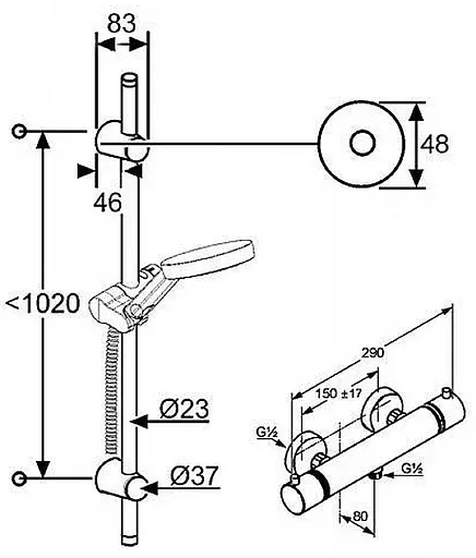 Термостат для душу з душовим гарнітуром Kludi A-QA Shower-Duo 6209705-00 - фото 2