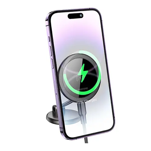 Автотримач Borofone BH218 Magnetic Wireless 15W для смартфона - фото 2