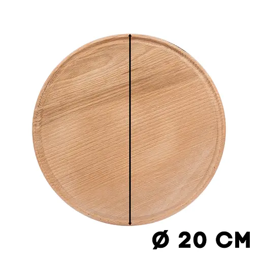Доска для пиццы кухонная разделочная деревянная из бука с каймой Ø 20 см, Woodly Бежевый 86236 - фото 6