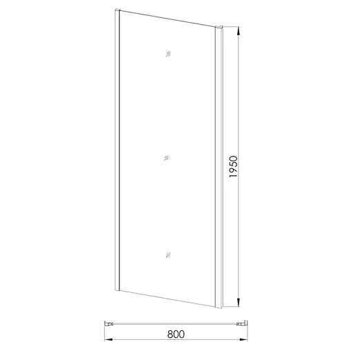 Бічна стінка Eger 80x195 см для комплектації з дверима прозоре скло 6 мм профіль хром 599-W080, прозорий, хром - фото 3