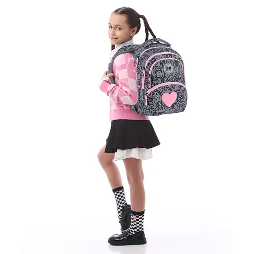 Рюкзак GoPack Education 175M-4 Fluffy Heart Серо-розовый (GO26-175M-4) - фото 19