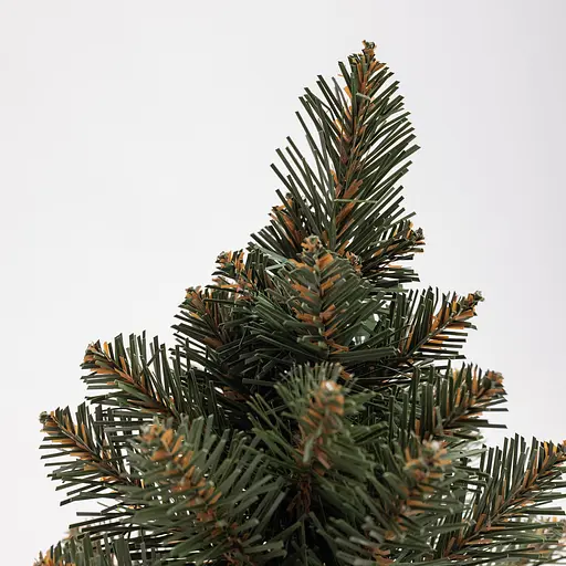 Штучна новорічна декоративна міні ялинка «Полонинська» зелена на дерев'яній підставці 25 см Lugi SOK-M-03-1 - фото 2