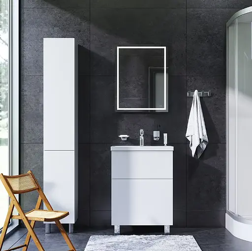 Дзеркало AM.PM Gem 55 см, з контурним LED-підсвічуванням M91AMOX0551WG38, Білий - фото 2