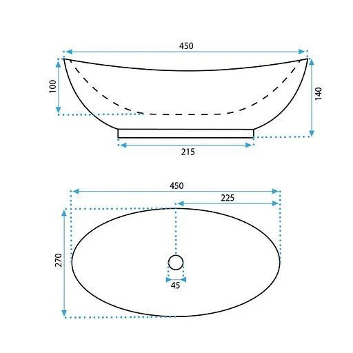 Умивальник Rea Kate 45 white накладний REA-U6802, Білий - фото 5