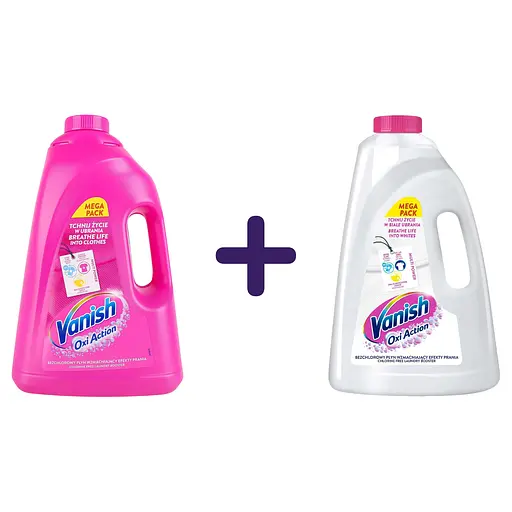 Набір для видалення плям Vanish: Oxi Action Multi Power Gel 3 л + Oxi Action Кришталева білизна 3 л - фото 1
