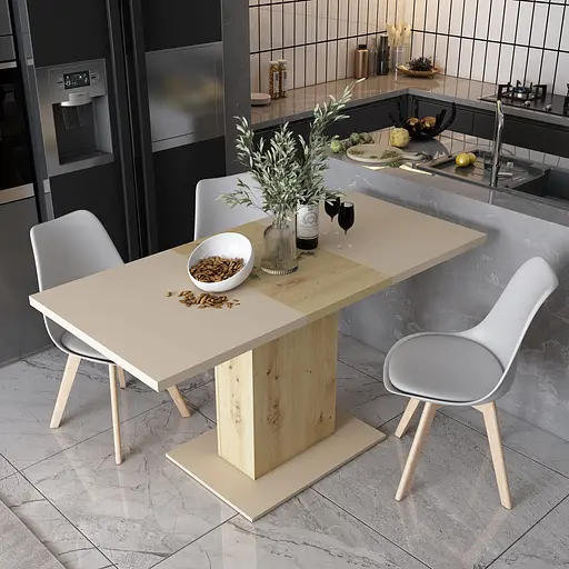 Столовый стол Doros Бостон Дуб Артизан/Кашемир 150х70х79 (41510139) - фото 5