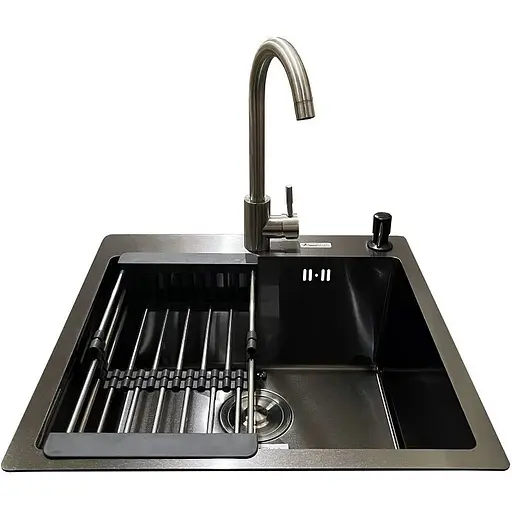 Комплект мойка + смеситель Romzha Arta U-450S BL(A) - фото 2