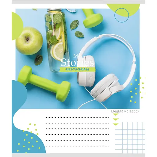 Тетрадь ученическая "Инста стори" Leader 012-510249C-3 в косую линию, 12 листов - фото 1