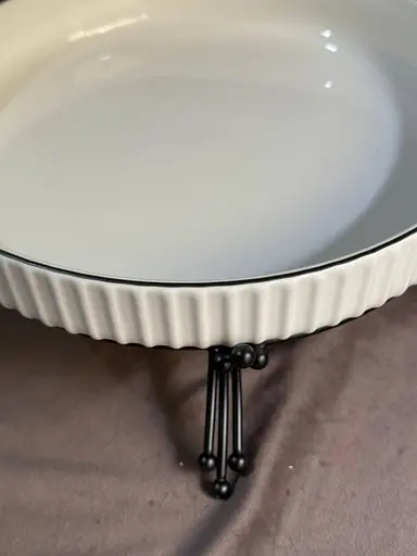 Сервировочное блюдо 1572B из керамики на металлической подставке 25,5 см - фото 6