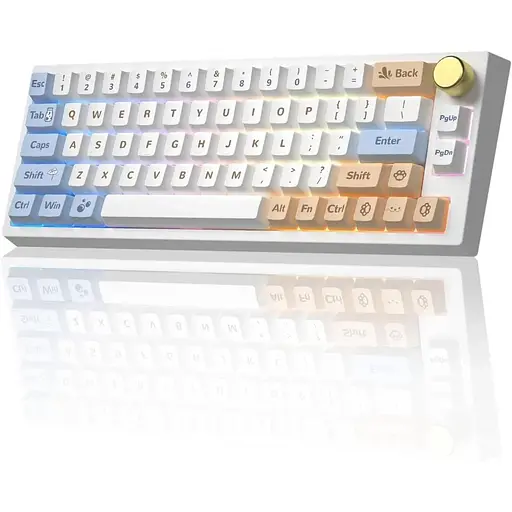 Бездротова механічна клавіатура YUNZII VN66 з гарячою заміною, клавіатура 65% з рабиною рукою, Bluetooth/Wired/2,4 ГГц бездротова