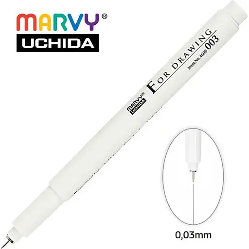 Мульти-лайнер Marvy 0.03 мм черный 4600-S   - фото 2