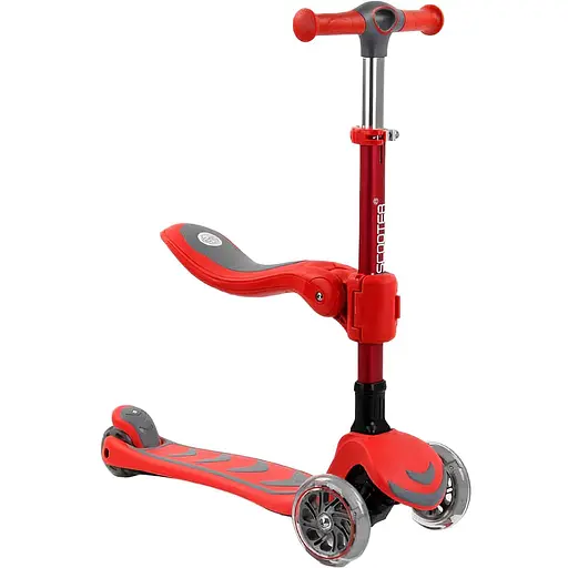 Самокат Best Scooter 24х58 см Сіро-червоний 000255003