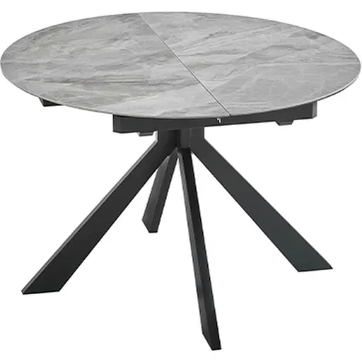 Стол обеденный Prestol Асти раскладной 1100/1400x1100x750 серый глянец
