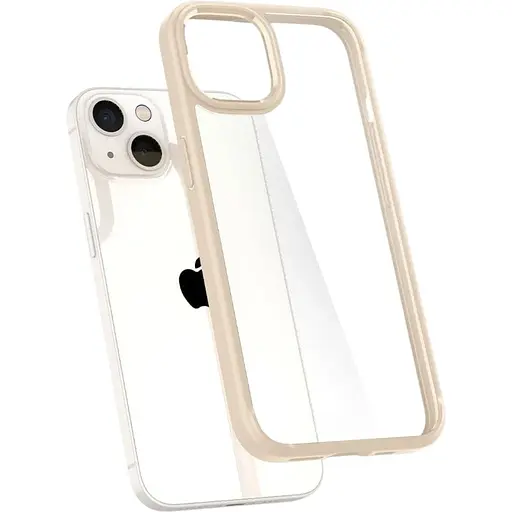 Оригинальный противоударный чехол Spigen Ultra Hybrid для iPhone 13 Mini Sand Baige (ACS03321) Прозрачный