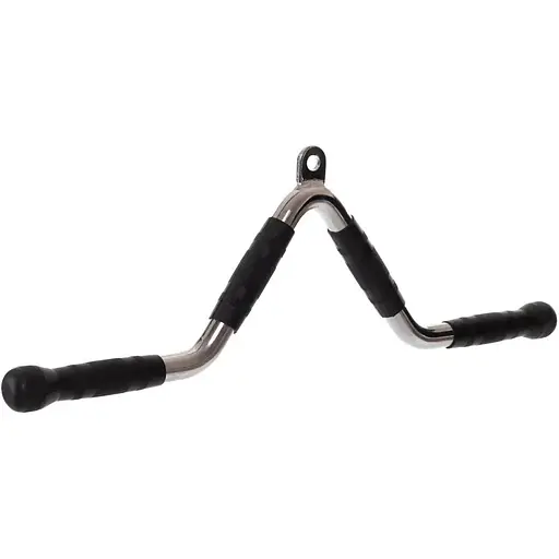 Ручка для тяги York Fitness V-подібна багатофункціональна з гумовими рукоятками, хром