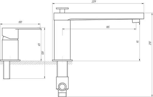 Смеситель для ванны Topaz Barts TB 07111-H36 Хром - фото 4