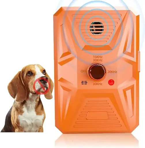 Антилай устройство против лая Queenmew, 3 ультразвуковых режима с регулируемой частотой оранжевый
