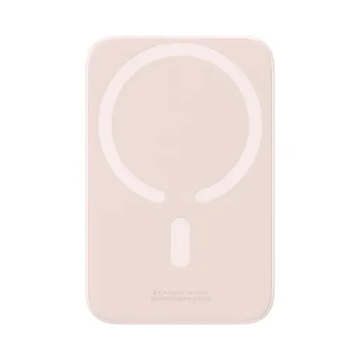 Магнітний портативний павербанк з бездротовою зарядкою Baseus Magnetic 20 W 6000 mAh для iPhone рожевий