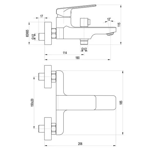 Смеситель для ванны TOPAZ ODISS TO 18101-H52 - фото 4