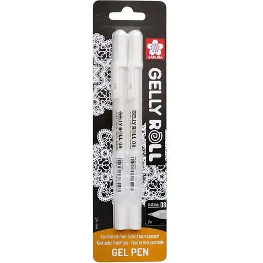 Набір гелевих ручок Sakura Gelly Roll Basic Medium 08 Біла 2шт. - фото 1