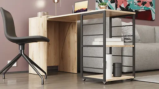 Стол-тумба трансформер Смарт 2/1 Ferrum-decor 750x1450x500 Черный металл ДСП Дуб Сан-Марино 16 мм (FRD-105096) - фото 6