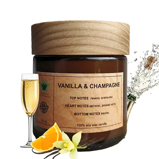 Аромасвечка Vanilla&Shampagne M PURITY 100 г - фото 1
