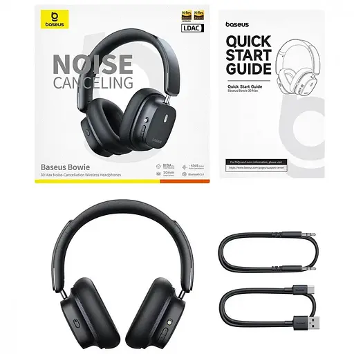 Навушники бездротові Baseus Bowie 30 Max чорні (A00075500113-00) - фото 7
