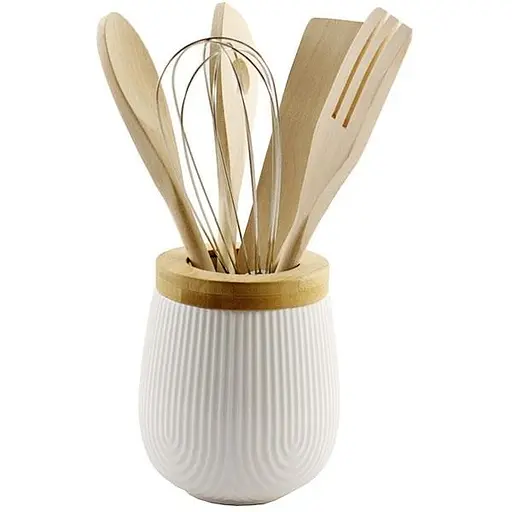 Набор кухонных принадлежностей с фарфоровой подставкой Interos PJ03450