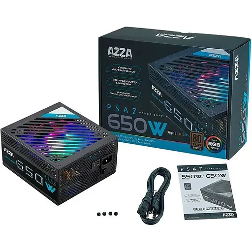 Блок живлення Azza 650W ARGB (PSAZ-650W-RGB) [141293] - фото 3