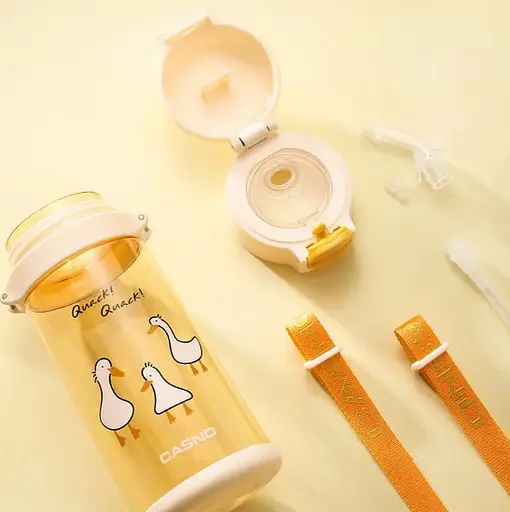 Пляшка для води Casno 690 мл KXN-1219 Помаранчева (Гуси) з соломинкою (KXN-1219_Orange) - фото 9