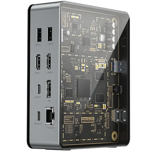 Переходник HUB WIWU Matrix docking station 16in1 W1601 Gray - фото 3