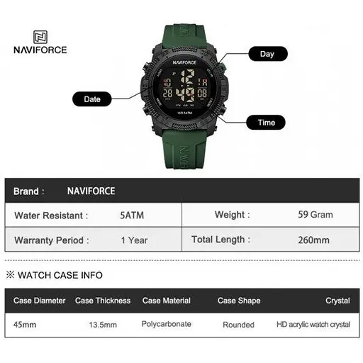 Часы мужские наручные Naviforce Europe (Orange) - фото 9