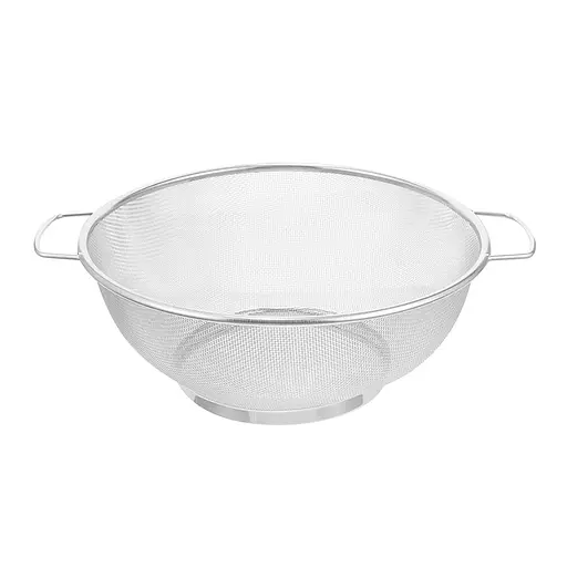 Кухонное сито-дуршлаг из нержавеющей стали с мелкой сеткой и ручками D18 см, Kitchen Master 87737 - фото 1