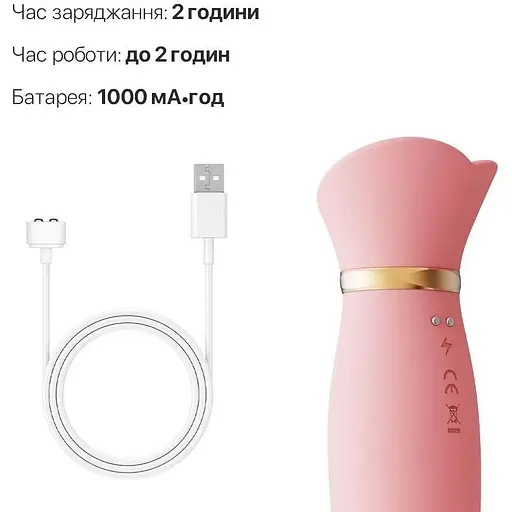 Пульсатор-вибратор с вакуумной стимуляцией клитора Zalo Rose Thruster Strawberry Pink - фото 6