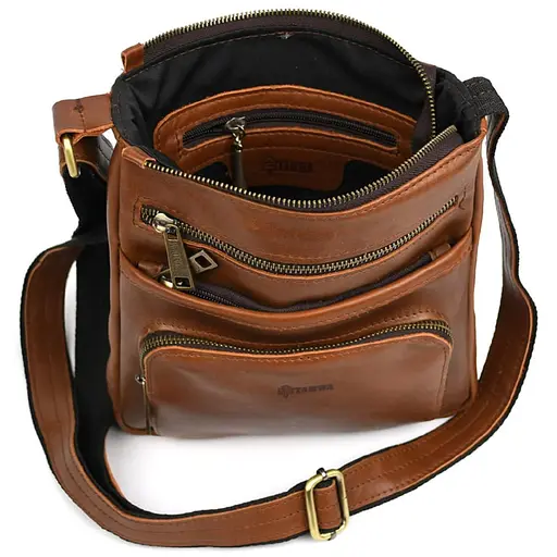 Мужская кожаная сумка мессенджер TARWA 22х25.5х3.5 см sum0028184 - фото 2