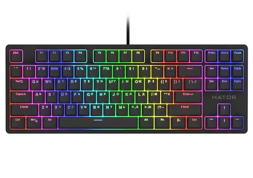 Клавиатура игровая механическая HATOR HTK520 Black Rockfall 2 Mecha TKL Orange